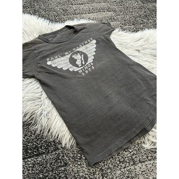 *1976 PAUL McCARTNEY & WINGS* Vintage RARE t-shirt (S) 70's Beatles HTF Band S/S - Picture 3 of 6
